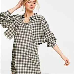 ASOS Checkered Maternity 2-In-1 Cardigan Dress